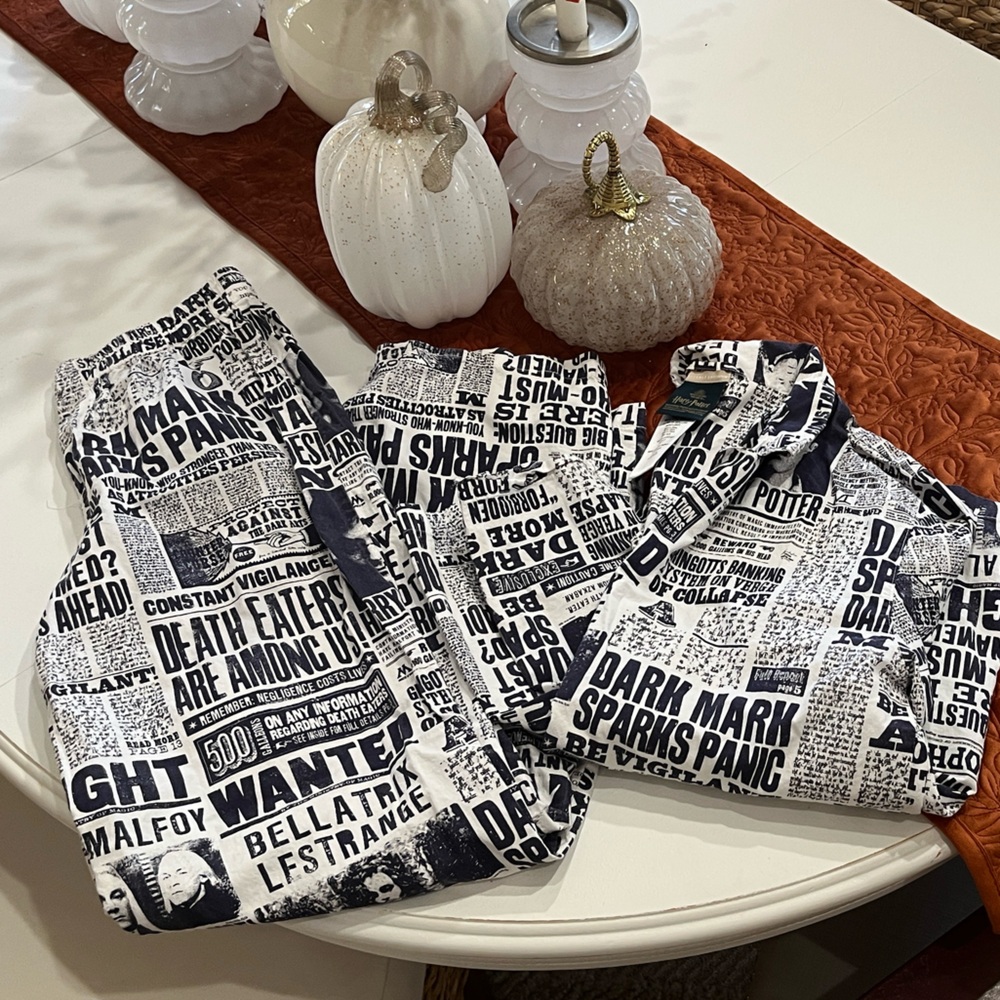 Pottery Barn Teen Newspaper Print Harry Pottery Pajamas